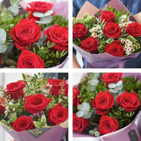 Half Dozen Large-headed Red Rose Valentine's Gift Set