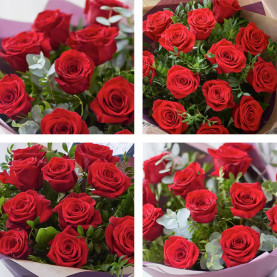 Valentine's Day 12 Red Roses Gift Set