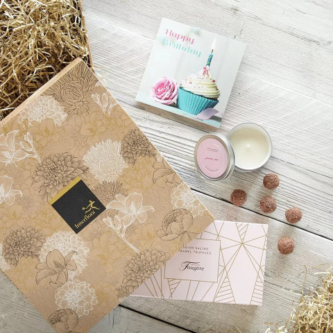 Salted Caramel Truffles, Birthday Card & Candle Gift Set